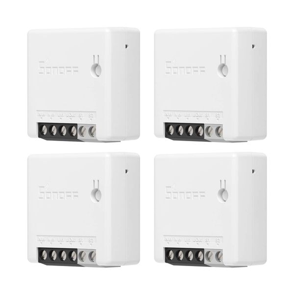 SONOFF ZBMINI ZigBee MINI Smart Switch, 2 Way Light Switch, Compatible with Alexa, SmartThings Hub, Google Home, SONOFF ZBBridge, ZigBee 3.0 Gateway Hub Required, 10A/2200W, 4 Pack