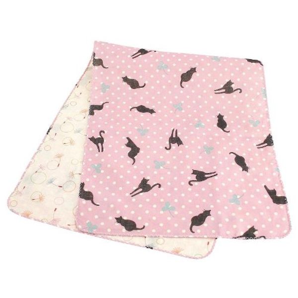 Japanese Black Chikuma Double-Sided Gauze Remove the Cat and Clover
