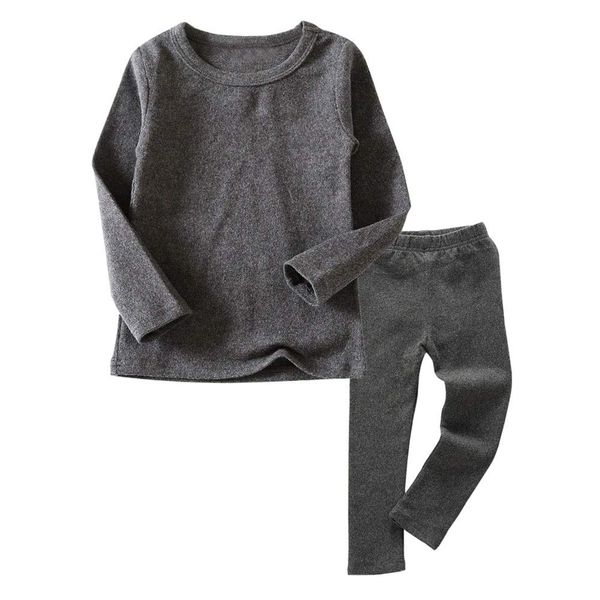 Toddler Boys Girls Long Johns Thermal Underwear Set 2PC Crewneck Tops and Bottom Kids Pajamas Warm Jammies,(Gray,5T)