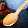 18" Long Handle Wooden Spoon For Deep Pots - Heavy Duty Solid Wood Large Spoon