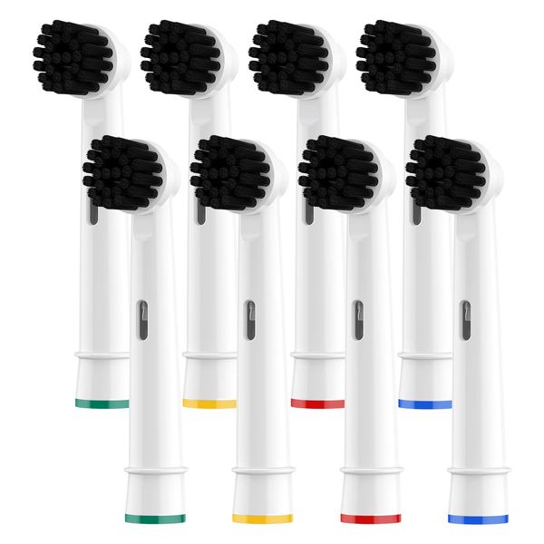 Oral B Brush Heads Electric Toothbrush Replacement Brush Heads Compatible with Oral-B Electric Toothbrush Charcoal Bristles (8 Count (Pack of 1))