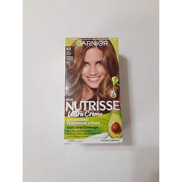 Garnier Nutrisse Creme Permanent Hair Color #63 LIGHT GOLDEN BROWN (BROWN SUGAR)