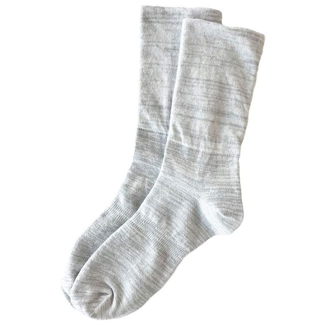 Walking Bran Bag, Non-Constricting Socks, Plain, Rice Bran Fiber, Moisturizing, Men's, Gift, 9.8 - 10.6 inches (25 - 27 cm), heather gray