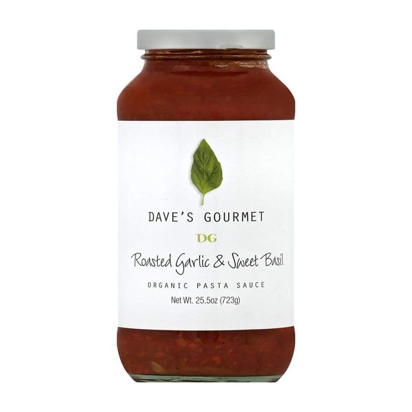 Dave's Gourmet Organic Roasted Garlic and Sweet Basil Pasta Sauce, Pack of 1