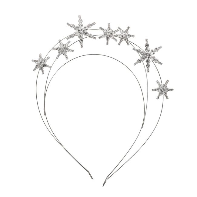 Uonlytech Star Headband Rhinestone Star Tiara Rhinestone Star Crown Sliver Star Headpiece Christmas Star Hiar Hoop for Girls Women