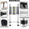 5m Telescopic Ladder Extendable Step Ladder Folding Multi Purpose Ladder + Hook