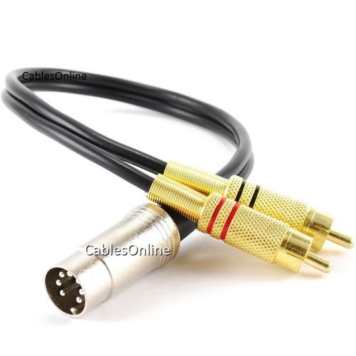 CablesOnline 1ft 7-Pin Din Male to 2-RCA Male Professional Grade Audio Cable for Bang & Olufsen, Naim, Quad...Stereo Systems (BO-2701K)