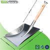 ToolSpace | Galvanised Metal Dustpan & Shovel | Beechwood Handle | Multi-purpose | Silver