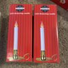 2- December Home LED Flickering Candle - Gold Battery - Auto Timer - 9" NEW