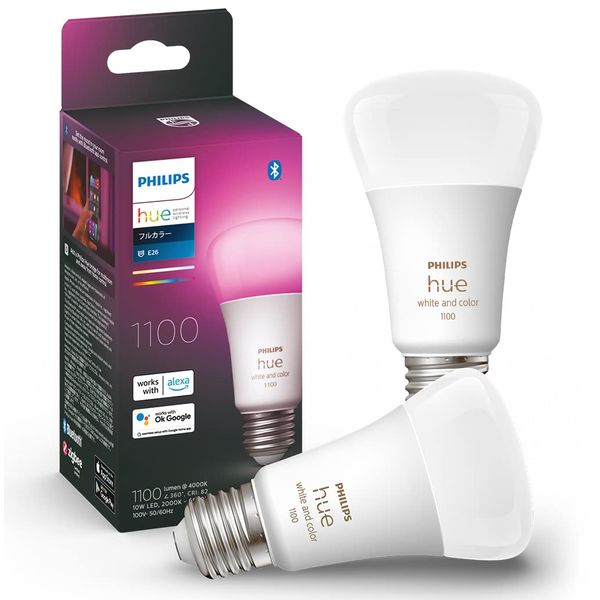 Philips Hue Smart Bulb E26 75W Full Color 2 Pack - Philips Hue LED Light Smart Light Alexa Compatible Lighting 1100lm Multi-Color 16 Million Light Bulb Color Daylight White Dimming Toning Smart Home