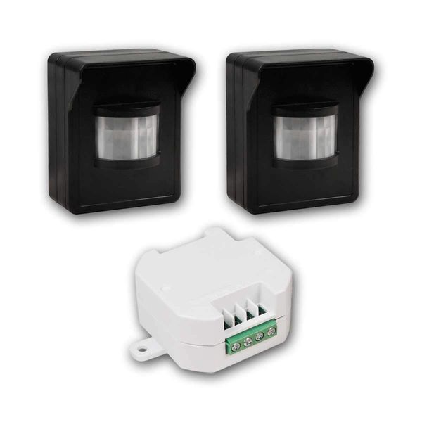 Set Funk-Bewegungsmelder IP44 "COMFORT", 2x PIR-Bewegungsmelder & 1x Empfänger