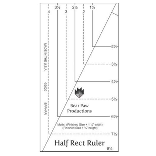 Bear Paw Productions Half Rect Ruler Templates-Acrylic, None