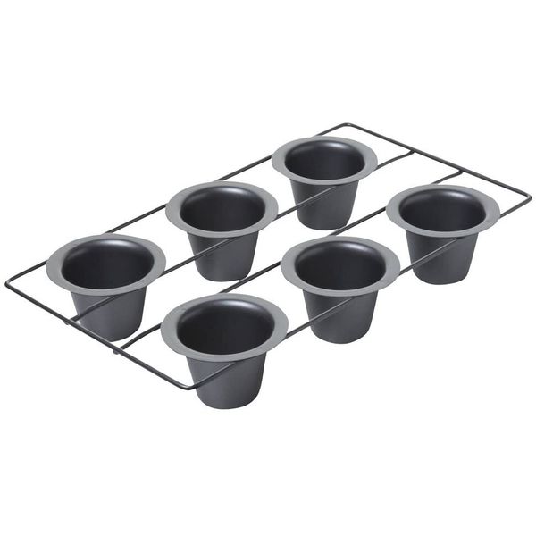 Chicago Metallic Professional 6-Cup Popover Pan with Armor-Glide Coating, Silver