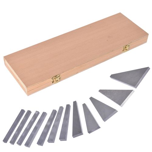LiGuVCY 1/4 °-30 ° Steel Angle Block Gage Angle Calibration Gage Inspection Block 12 Pieces with Box