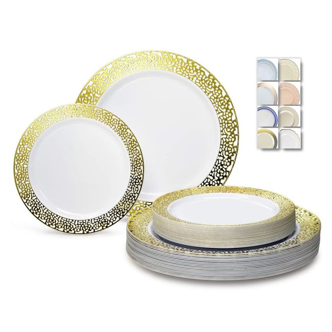 7.5 White Disposable Plastic Plates Salad Dessert 