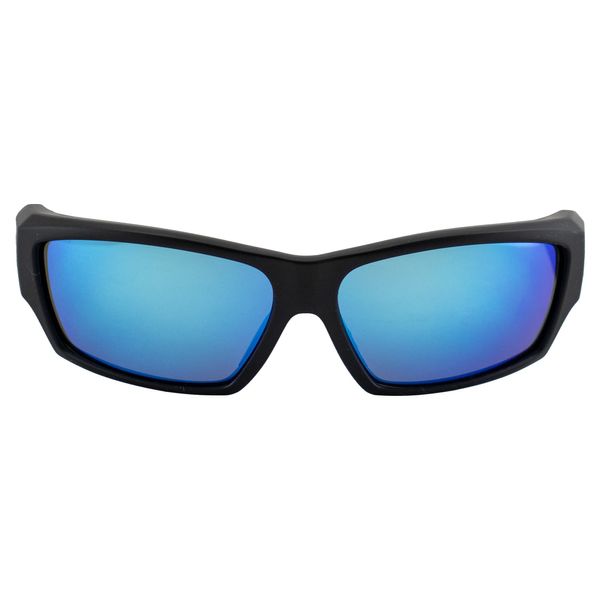 Optic Edge Cliff Weil Freelance Wraparound Sports & Motorcycle Sunglasses for Men or Women Matte Black Frame w/Dielectric Blue Mirror Lens