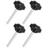 uxcell Set of 4 M6 x 60mm Star Knobs Plastic Hexagon Clamping Knob Screws Replacement Knobs for Hand Tightening Umbrella Base Replacement Knobs