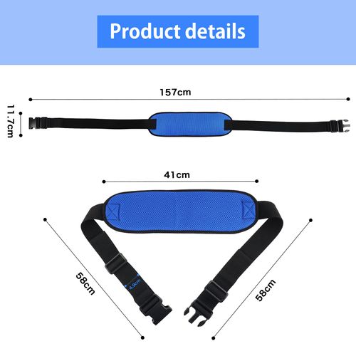 LOSCHEN Non-Slip Seat Belt, Thick Chair, Abdominal Area, Adjustable, Anti-Fall Slip with Buckle, for Elderly, Seniors (Blue)