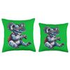 Gaming Animals- Koala Bear Plays Video Games Throw Pillow