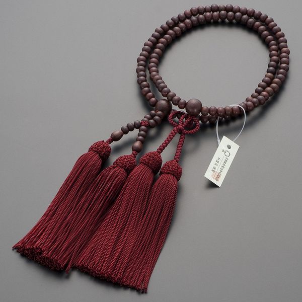 Butsudanya Takita Shoten Buddhist Beads Jodo Shinshu Buddhist Beads for Women, Rosewood (matted), 8 inches (Pure Silk Head), Kyoto Prayer Beads, Bi-wheeled Beads, Puppet Beads, Official Prayer Beads (Takita Shoten Issued by Kyo Nenyu Beads Manufacturer's 