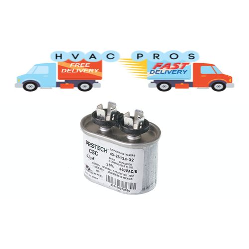 OEM Rheem Ruud Weather King Protech Oval Run Capacitor 4 uf 440 Volt 43-25134-32