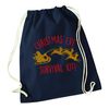 Flox Creative Navy Drawstring Bag Christmas Eve Survival Kit