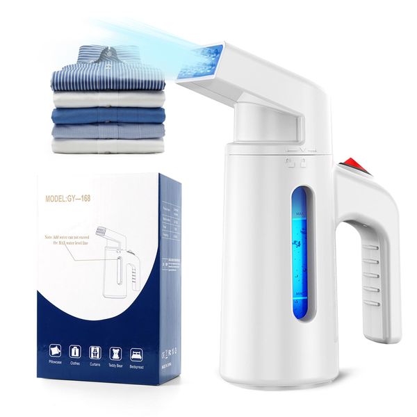 Steamer for Clothes, Portable Handheld Clothes Steamer, 180ML Double Row Vertical Steamer Clothing for Efficient Wrinkle Remover, Travel Fabric Wrinkle Remover, White, Easy to operate