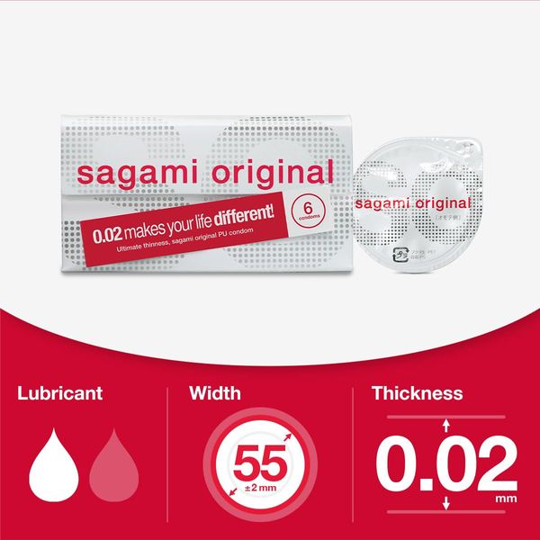 Sagami Original 0.02 | Super Thin | Super Strong | Non Latex Condoms (Pack of 36)