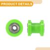 Partuto 2 Pcs Universal Chain Pulley Roller Slider - Rubber Metal Green