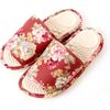 Funami Slippers, Rose Pattern, Red, Medium