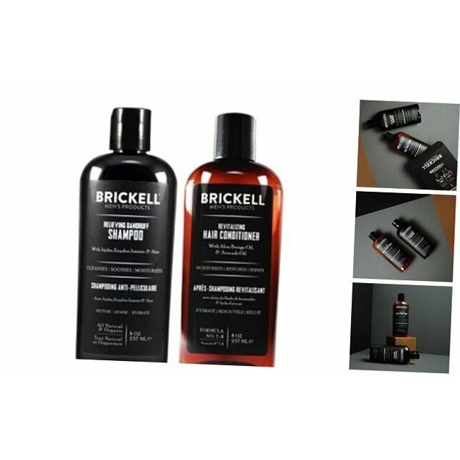 Brickell Men’s Daily Relieving Hair Care Routine, 8 Ounce (Pack of 2) Mint