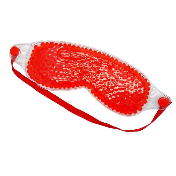 Go Opticians 2in1 Hydrogel Eye Mask Bead Hot Compress Cold Pack Therapy for Relaxation Stress Relief, Puffy Eyes, Tiredness, Blepharitis, Dry Eye, Headache & More (Red x 1)