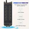 10-Outlet Flat Plug Power Strip with 6 USB Ports (2 USB-C)