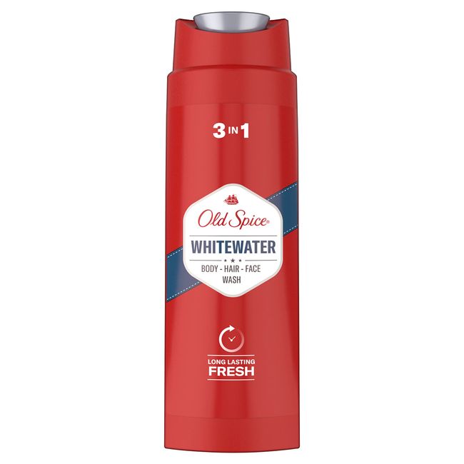 Old Spice Whitewater 3-in-1 Duschgel & Shampoo für Männer (250 ml), Körper-Haar-Gesichtsreinigung Männer, lang anhaltend Frisch, Zitrone, Sandelholz und Amber