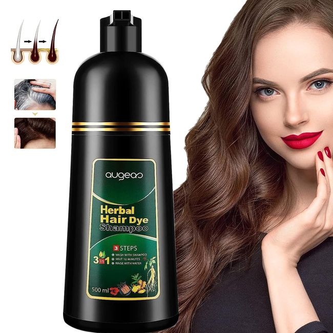 Dark Brown Hair Dye Shampoo for Gray Hair Instant Hair Color Shampoo 3 in 1 USA