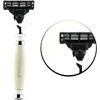 New Triple Edge Cartridge Compatible Men's Shaving Razor || Ivory Luxury Resin Handle & 1 Replaceable Cartridge Pre-Installed - Triple Action Technology - Great Gift for Any Gentleman
