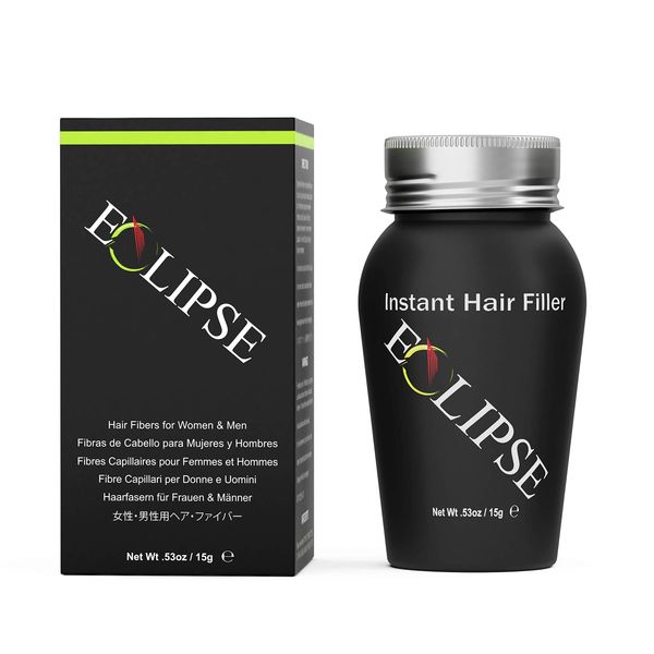 Eclipse Hair Fibers for Thinning Hair (LIGHT BLONDE) For Women & Men - 100% Undetectable Fibers - 15g Bottle - Completely Conceals Hair Loss in 15 Seconds