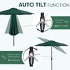Tempera 9ft Patio Market Outdoor Table Umbrella with Auto Tilt and Crank,Large Sun Umbrella with Sturdy Pole&Fade resistant canopy,Easy to set, Forest Green
