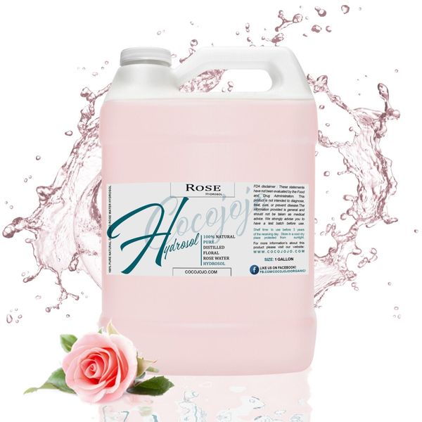 Natural bulgarian rose water hydrosol 128 oz / 1 gal steam distilled face bulk