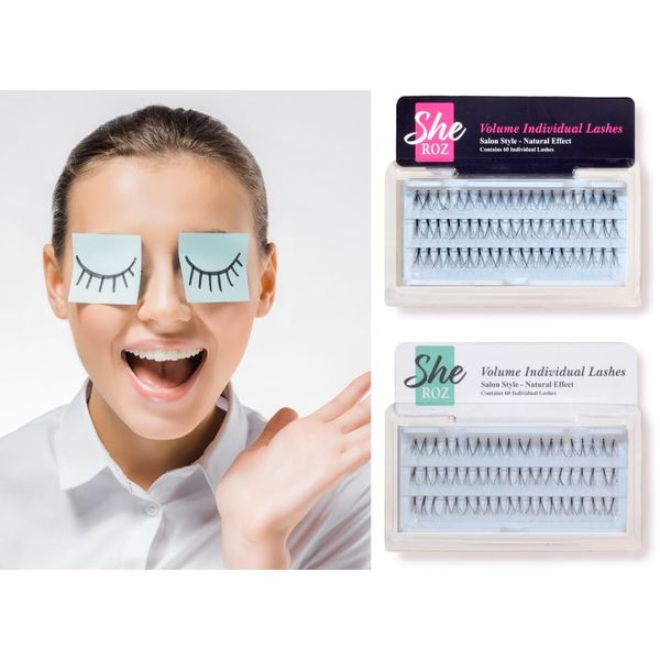 Salon Individual Eyelashes False Durable Eye lashes Flare Cluster Volume MEDIUM