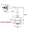 AnRui Stainless Steel Angle Float Switch, L-Shaped Side Mount, M10x1.5mm, NO/NC Adjustable Water Level Sensor, DC 100V