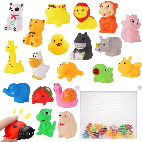 20 Pcs Baby Bath Toys - Baby Bathtub Toys Floating Bath Toys Animal Bath Toy with Storage Bag for Boys Girls 1 2 3 Years Old