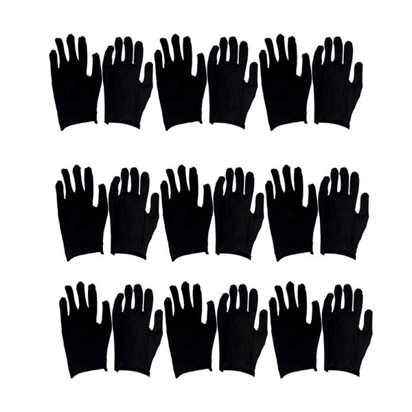 Exceart 12 Pairs Safty Gloves Black Cotton Gloves Protective Gloves Multipurpose Gloves Black Size M (Thin)