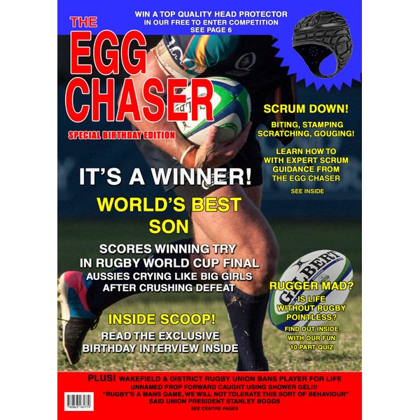Rugby Son Birthday Card Magazine Spoof