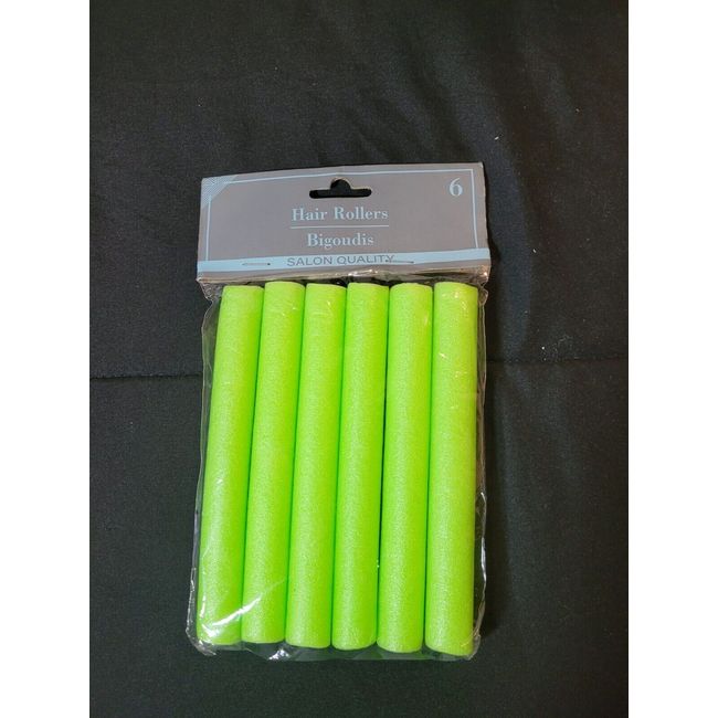 Basic Solutions Hair Rollers - 6" Flexible Green Brand New In Pack