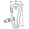 STEELGEAR 8mm Spring Hook with self Lock nut - A4 (Marine Grade) Stainless - 2 Pack