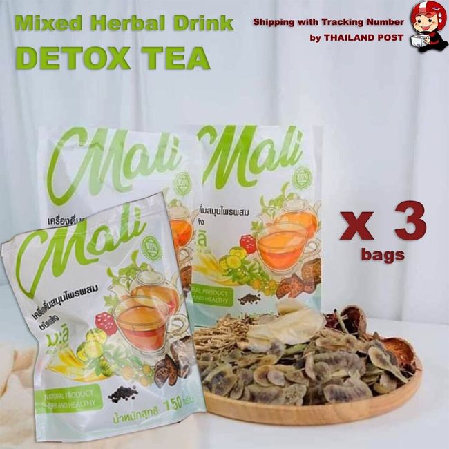 3x Detox Tea Malee Brand Dry Balancing Intestine Excretion Mixed 14 Herbs Drink