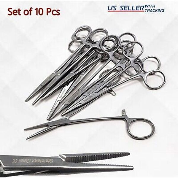 LOT OF 10 NEW 5" Mosquito Straight Locking Hemostat Forceps Stainless Surgical