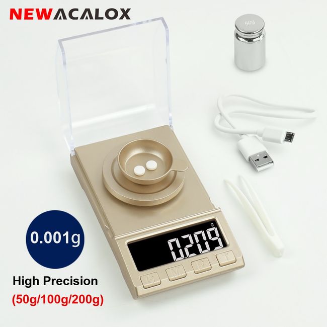 Milligram Scale 50g / 0.001g, Reloading Scale with 20g Calibration Weight ,  High Precision Jewelry Scale with Large LCD Display, MG Scale for Gold