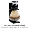Parker's Deluxe Synthetic Silvertip Shaving Brush w/Black & Chrome Handle